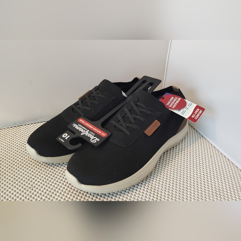 Dearfoams Men's Size 10 Sport Slip On Black/Brown/Tan NWT